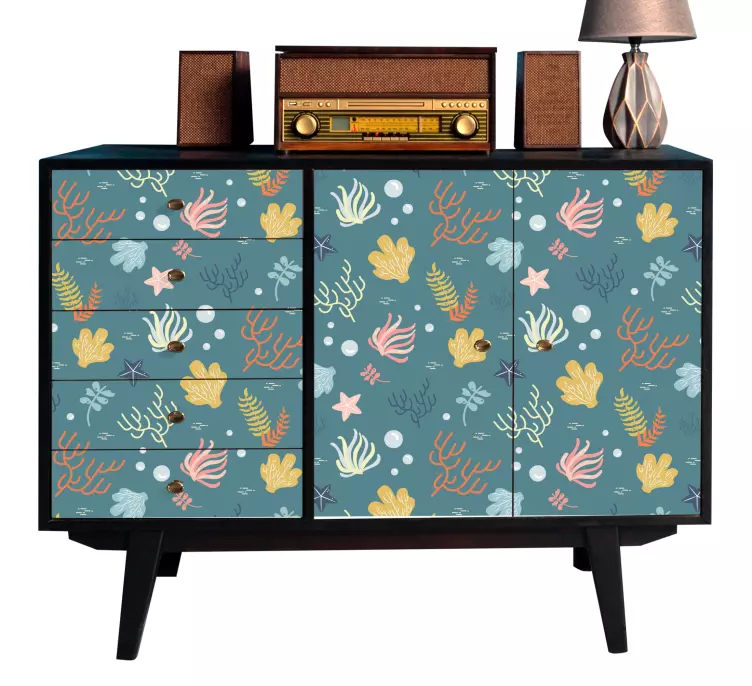 Autocolantes para móveis Fundo do mar azul com poças - TenStickers