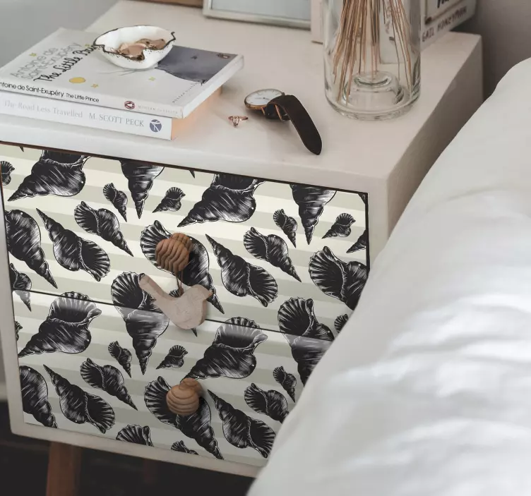 Autocolantes para móveis Mão desenhar móveis vintage de concha - TenStickers