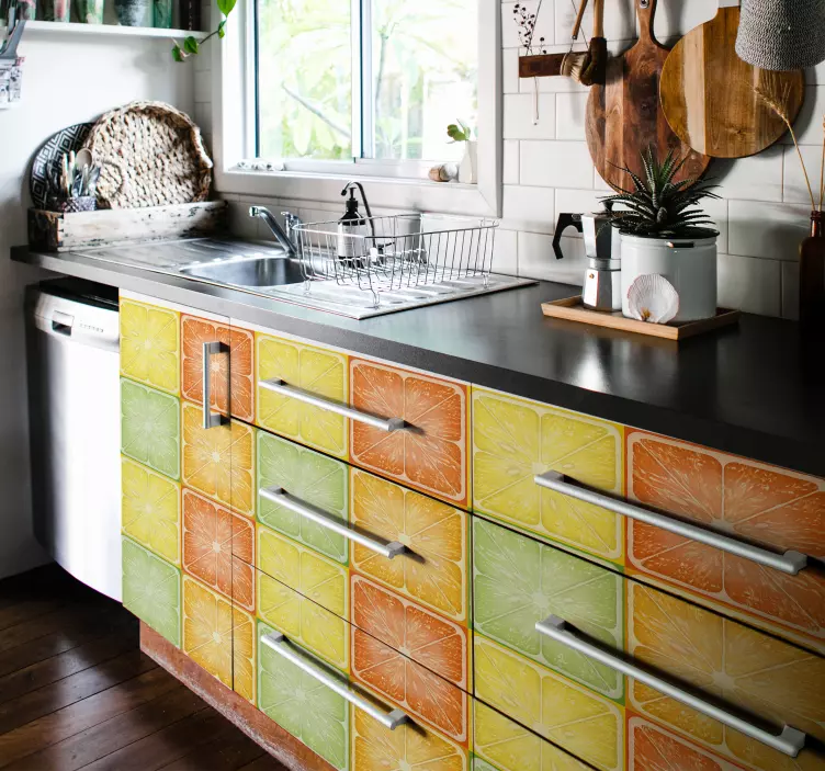 Autocolantes para móveis Textura cítrica colorida - TenStickers