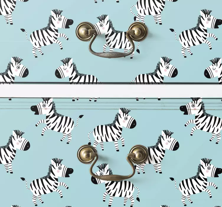 Autocolantes para móveis Zebra fofa para crianças - TenStickers