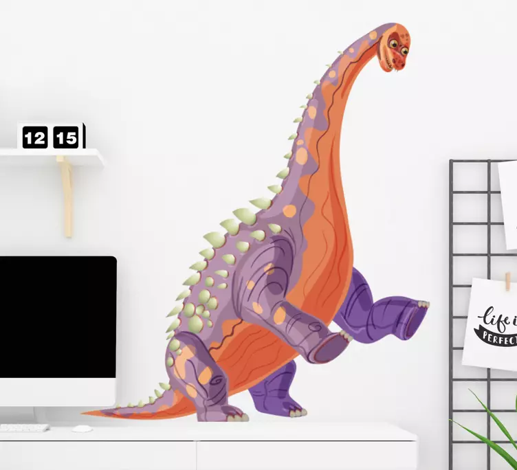Autocolantes para portas Dinossauro assustador com pescoço compri - TenStickers