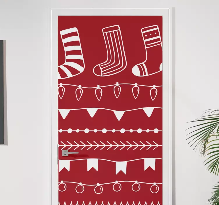 Autocolantes para portas Enfeites de natal bordados - TenStickers