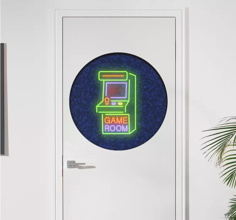 Autocolantes para portas Sala de jogos neon - TenStickers