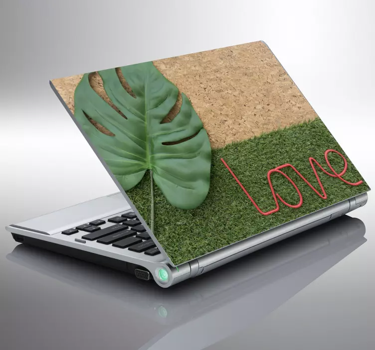 Vinil para portátil relva e cortiça - TenStickers