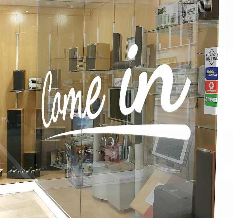 Vinil para vitrines Come in - TenStickers