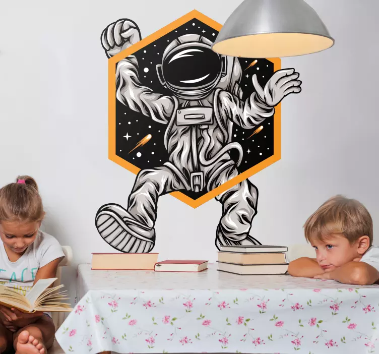 Autocolantes quarto de dormir Ilustração de astronauta feliz - TenStickers