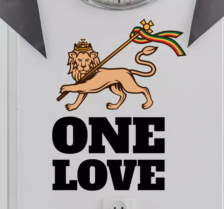 Vinil reggae rasta leão One Love - TenStickers