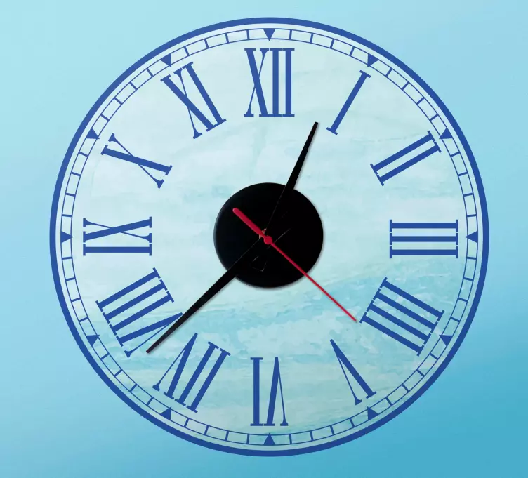 Autocolantes relógios Incrível com números romanos azuis - TenStickers