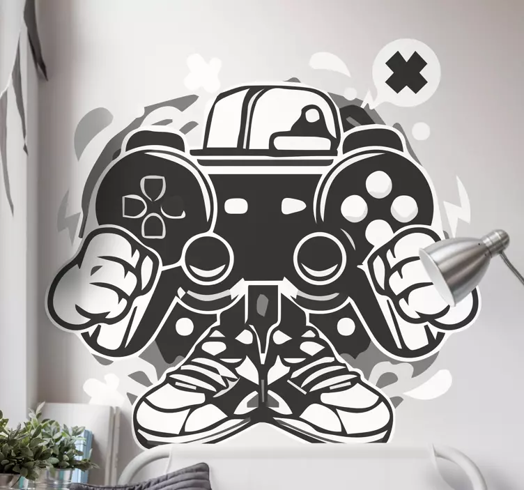 Autocolante Skin para PlayStation Desenho animado do jogador de r - TenStickers