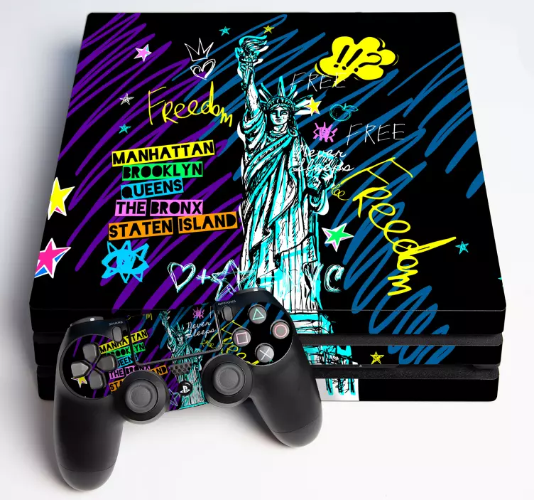 Autocolante Skin para ps4 Desenho de graffiti - TenStickers