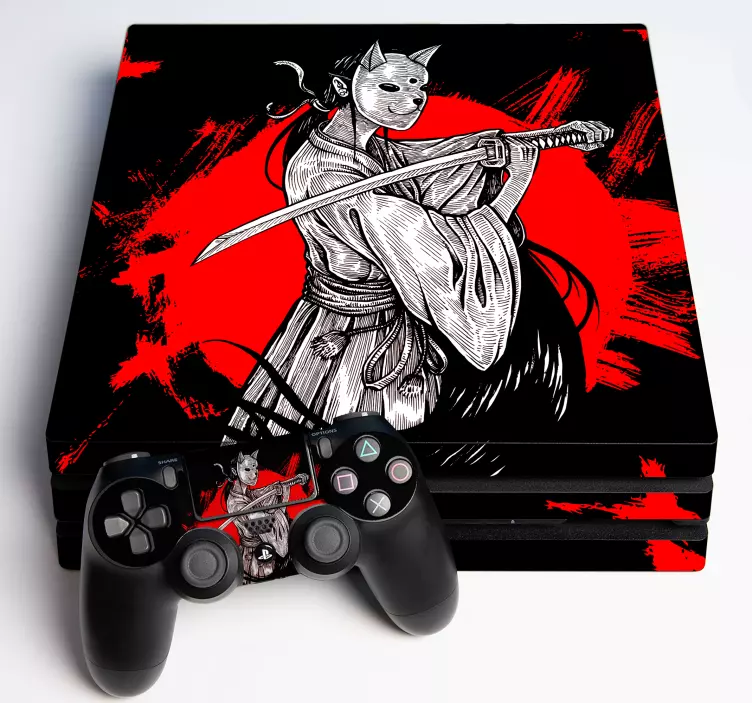 Autocolante Skin para ps4 Garota ninja - TenStickers