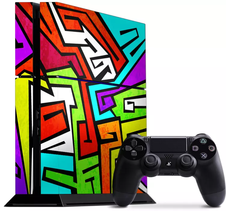 Autocolante Skin para ps4 Graffiti clássico - TenStickers