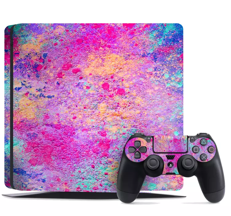 Autocolante Skin para ps4 Salpico roxo e rosa - TenStickers