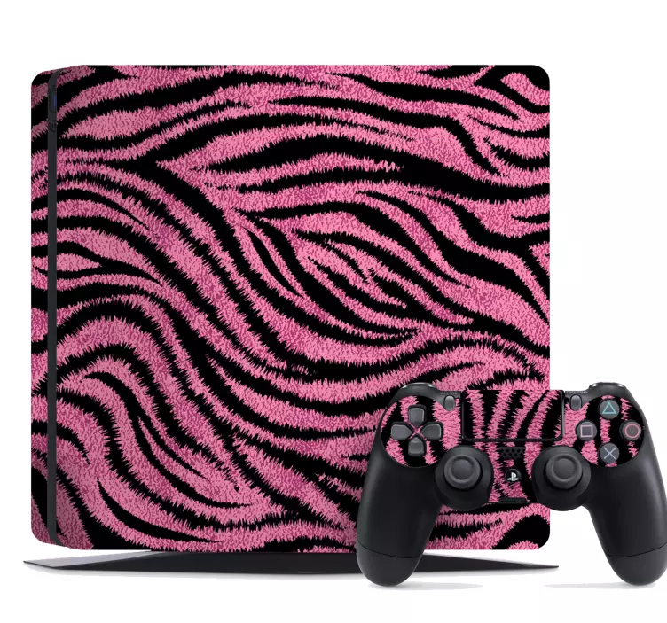 Autocolante Skin para ps4 Textura zebra rosa - TenStickers