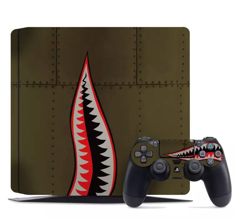 Vinil Skin para ps4 tubarão froças armadas - TenStickers