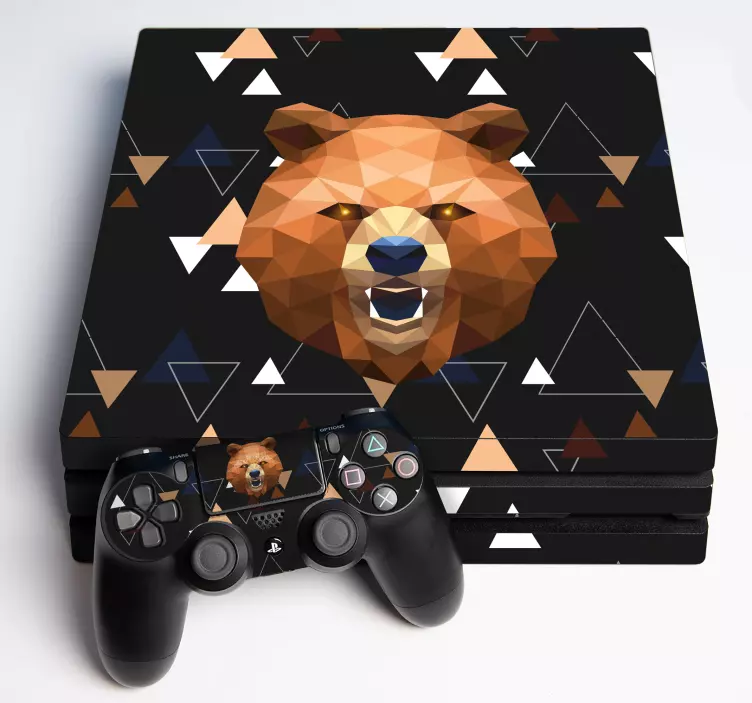 Autocolante Skin para ps4 Urso geométrico ps4 - TenStickers