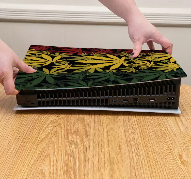 Autocolante Skin para PS5 Cannabis rasta - TenStickers