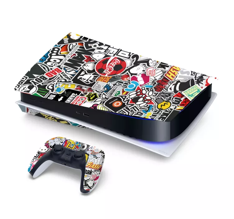 Autocolante Skin para PS5 Colagem urbana - TenStickers