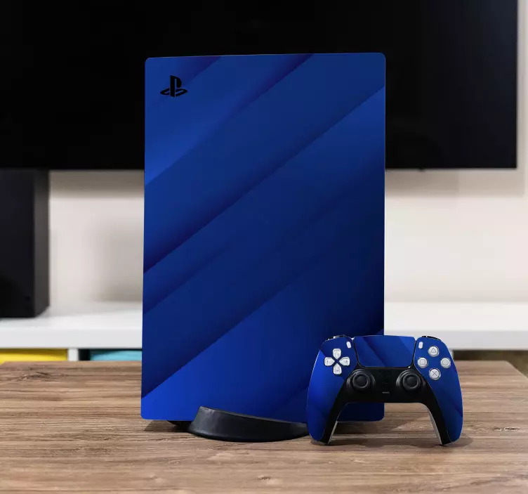 Autocolante Skin para PS5 Fundo azul com linhas - TenStickers