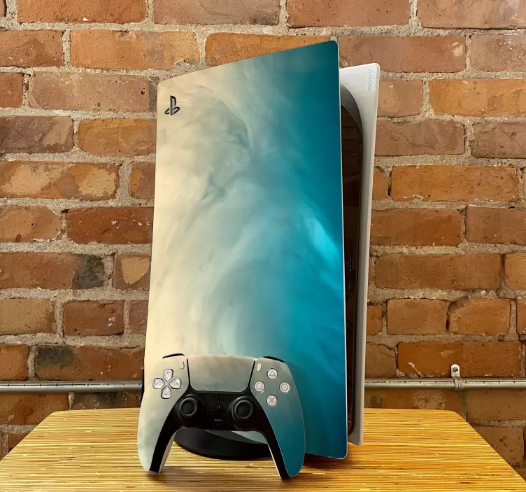 Autocolante Skin para PS5 Fundo azul do mar abstrato - TenStickers