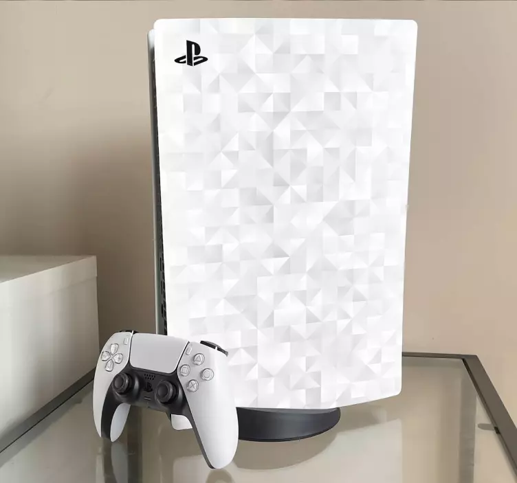Autocolante Skin para PS5 Fundo branco e cinza brilhante - TenStickers
