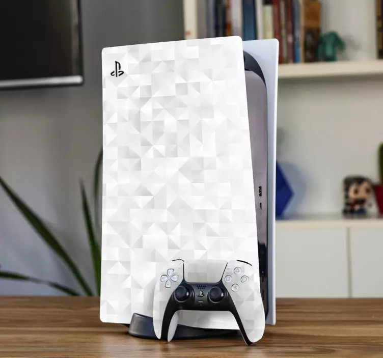 Autocolante Skin para PS5 Fundo cinza geométrico - TenStickers