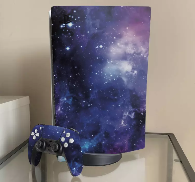 Autocolante Skin para PS5 Galáxia roxa azul - TenStickers