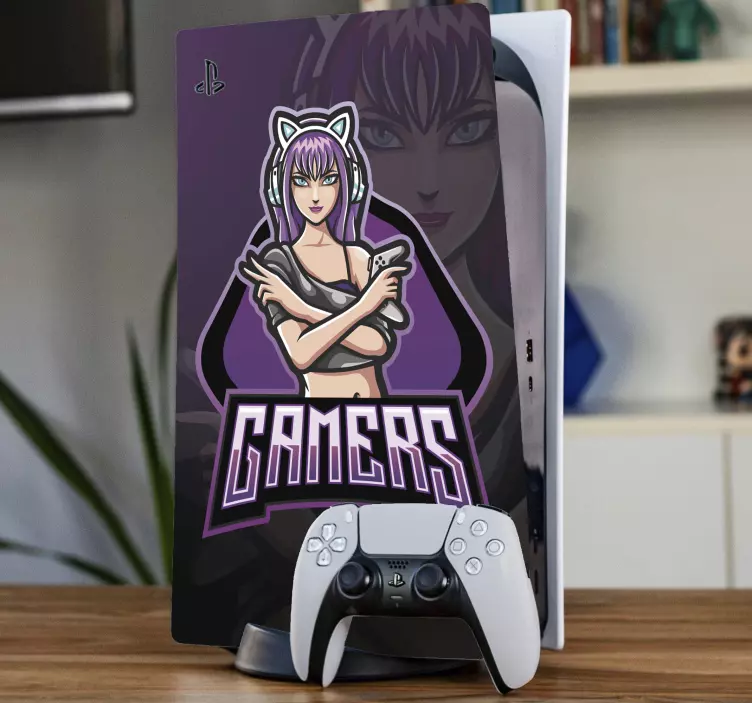Autocolante Skin para PS5 Garota gamer - TenStickers