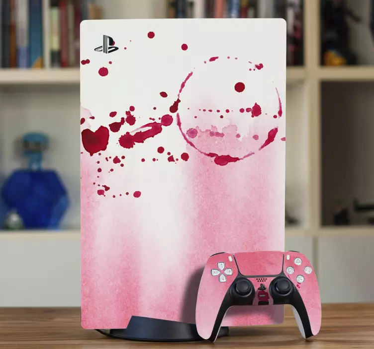 Autocolante Skin para PS5 Manchas abstratas brancas e vermelhas - TenStickers