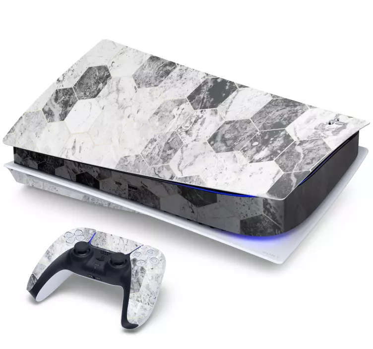 Autocolante Skin para PS5 Mármore hexágono - TenStickers