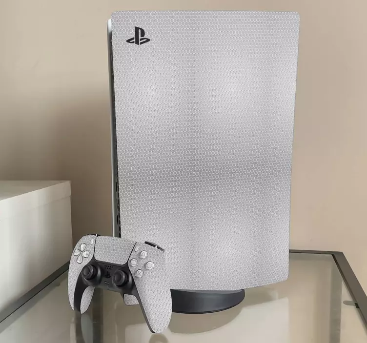 Autocolante Skin para PS5 Pele de carbono branco - TenStickers