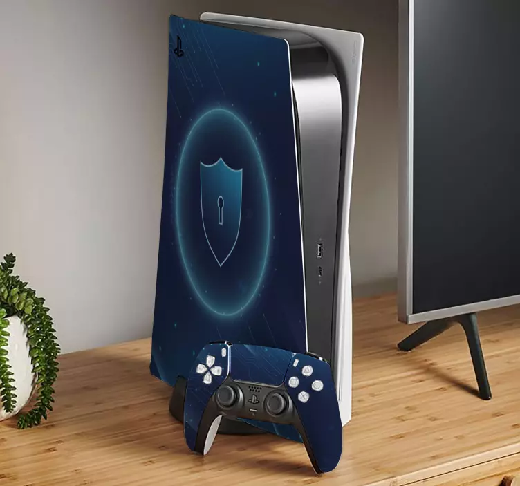 Autocolante Skin para PS5 Tecnologia segura abstrata - TenStickers