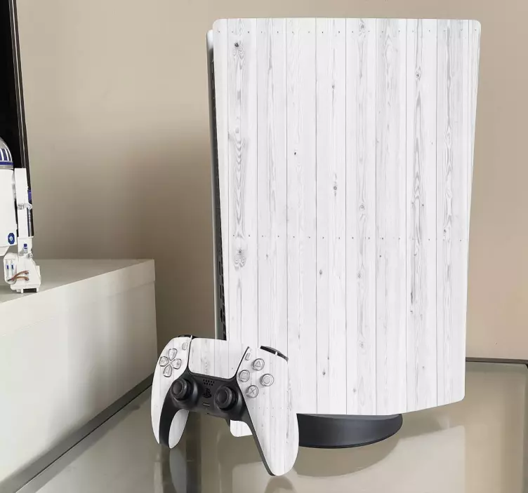 Autocolante Skin para PS5 Textura de madeira branca - TenStickers