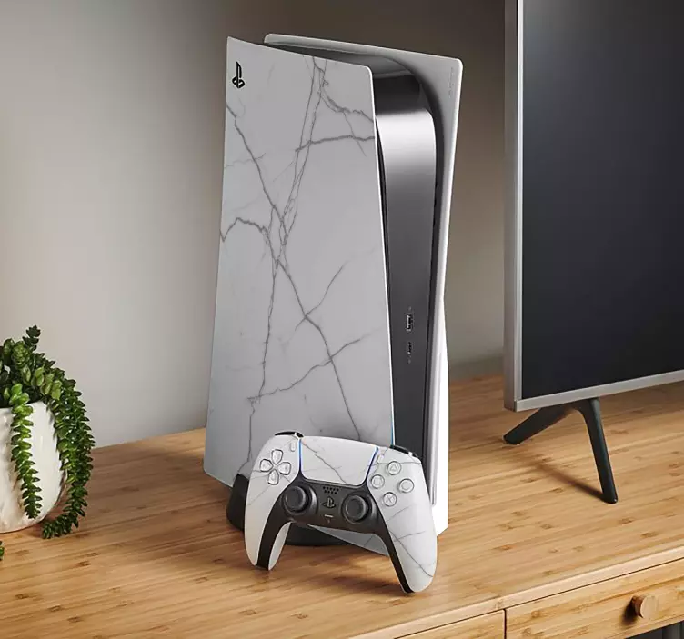 Autocolante Skin PS5 marmore branco - TenStickers