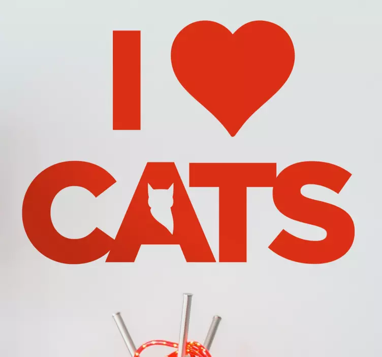 Vinilo decorativo I love cats - TenStickers