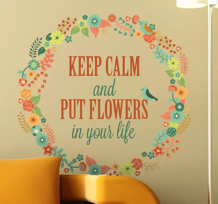 Vinilo decorativo put flowers in your life - TenStickers