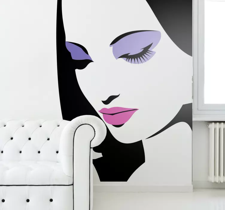 Vinis de pessoas retrato mulher maquilhada - TenStickers