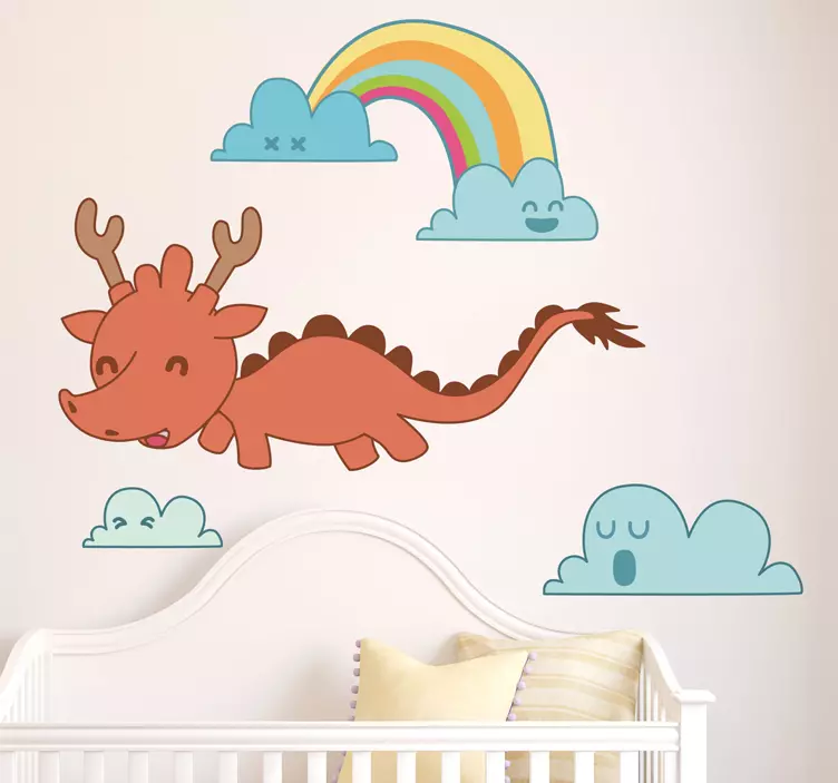 vinis decorativos arco-íris dragão infantil - TenStickers