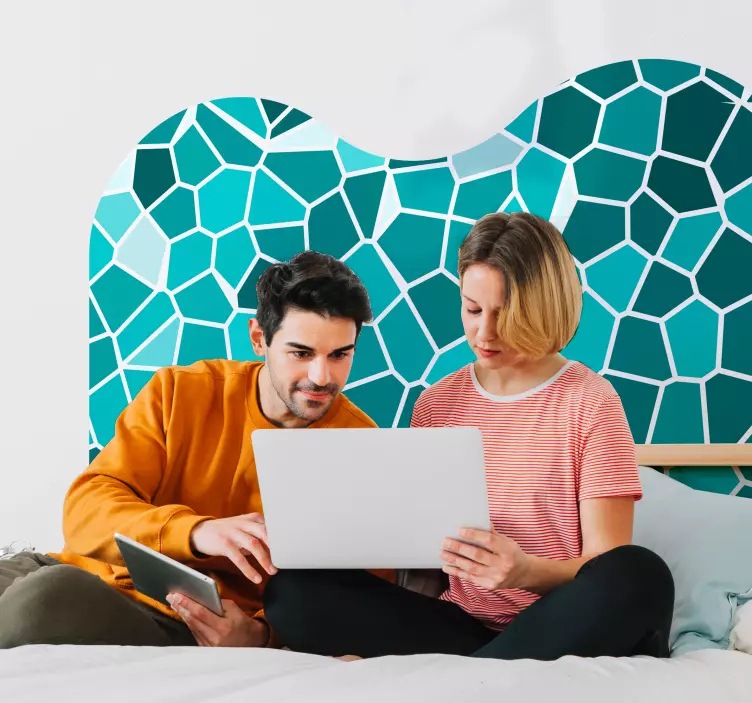 autocolante de cabeceira de mosaico abstrato - TenStickers