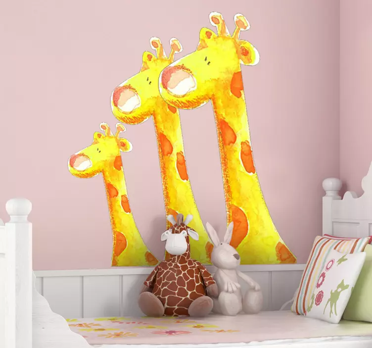vinis decorativos crianças três girafas - TenStickers