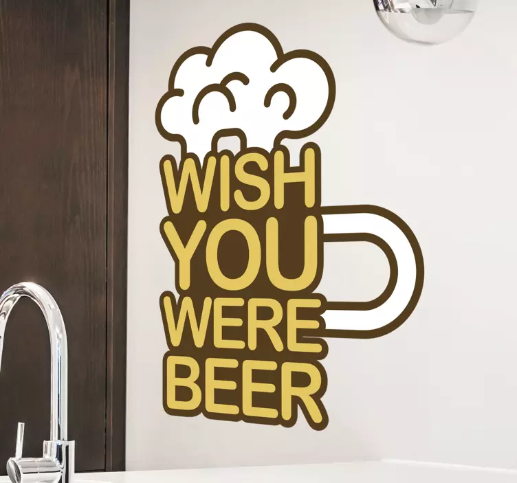 Autocolantes de bebidas Wish you were beer  - TenStickers