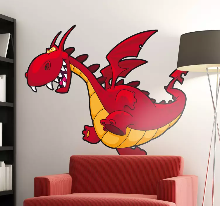 vinis decorativos dragão dos desenhos animados para crianças - TenStickers