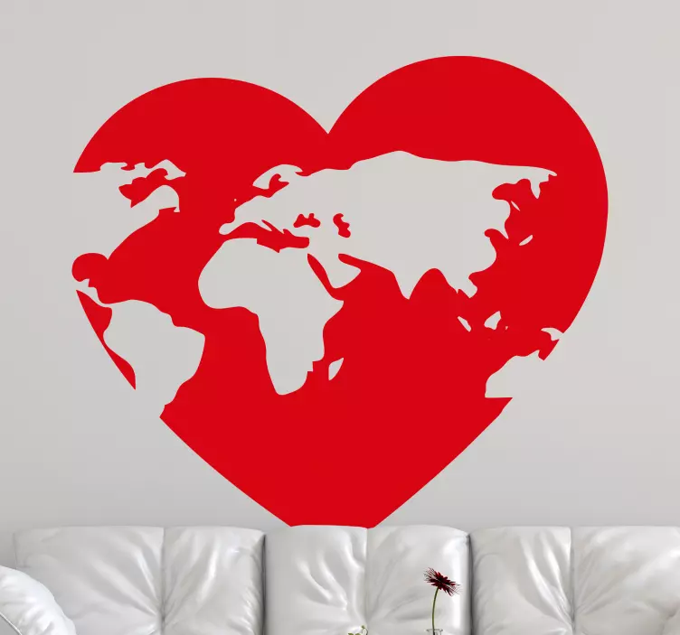 Heath shape mundo mapa do mundo Vinil decorativo - TenStickers
