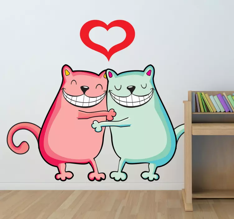 vinis decorativos melhores amigos de gato de crianças - TenStickers