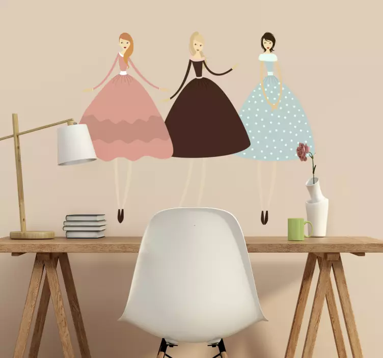vinis decorativos três meninas elegantes - TenStickers
