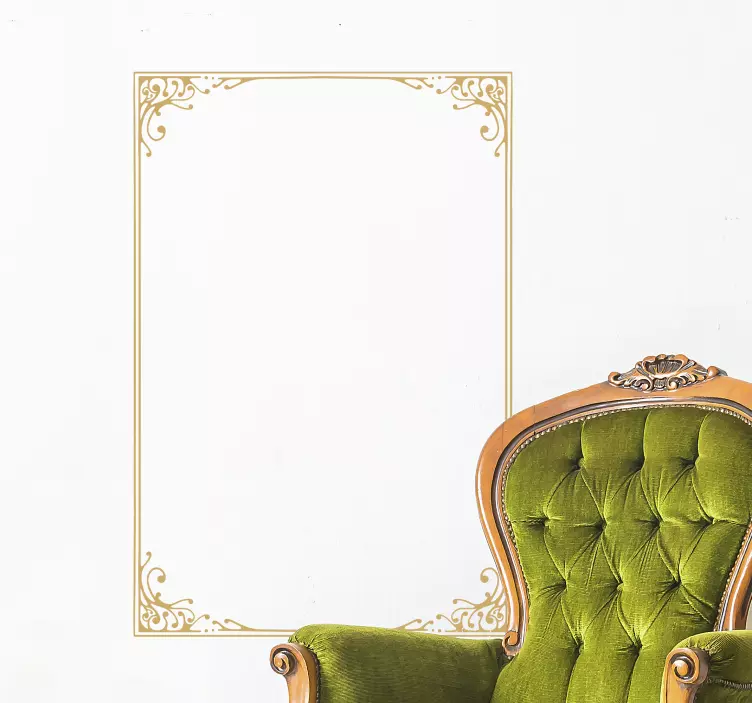 Vinil decorativo vintage moldura floral - TenStickers