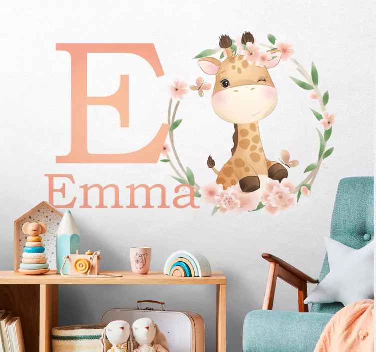 Adesivos para decoração de quarto infantil Girafa fofa para menin - TenStickers