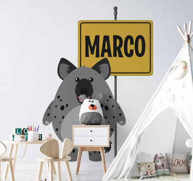 Adesivos para decoração de quarto infantil Hiena animal selvagem  - TenStickers