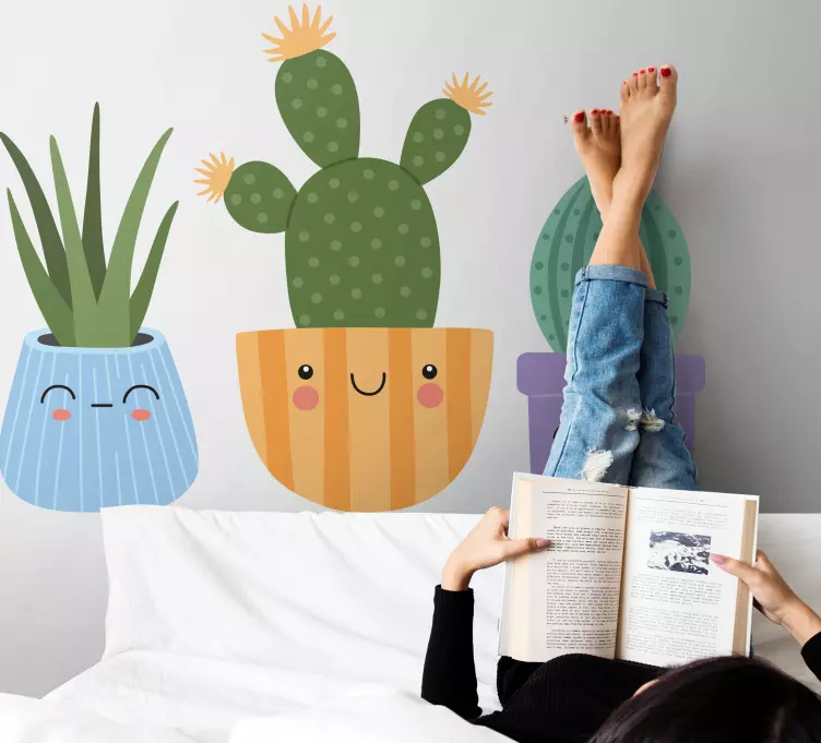 Adesivos para decoração de quarto infantil Rostos adoráveis de ca - TenStickers