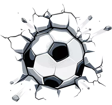Adesivo de parede 3D bola de futebol - TenStickers